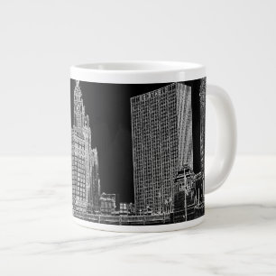 Chicago River 1967 Wrigley Building Sun Times Bldg Large Coffee Mug