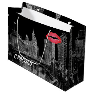 Chicago River 1967 Wrigley Building Sun Times Bldg Large Gift Bag