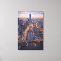 Chicago River and Trump Tower from above