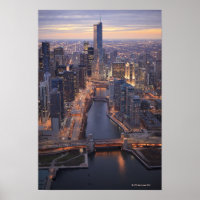 Chicago River and Trump Tower from above