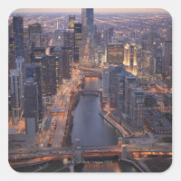 Chicago River and Trump Tower from above