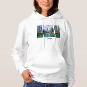 Chicago River and Trump Tower Hoodie