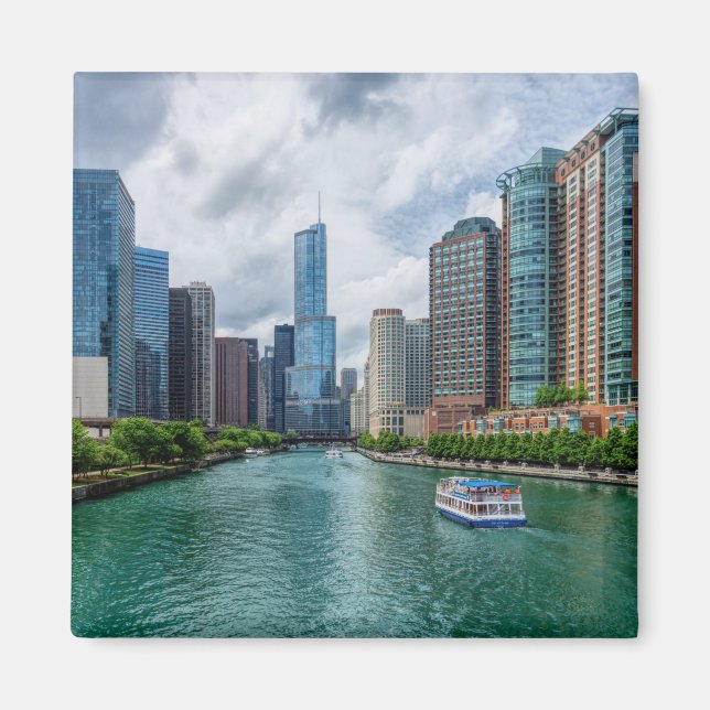 Chicago River and Trump Tower Magnet (Front)