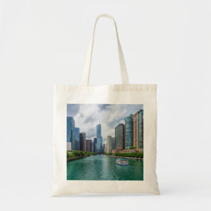 Chicago River and Trump Tower Tote Bag