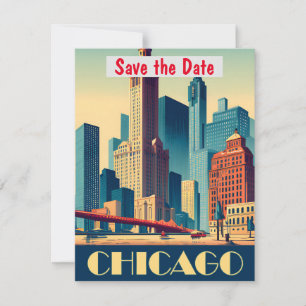Chicago River Bridge Sunset Invitation