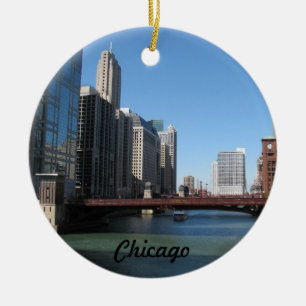 Chicago River Ceramic Tree Decoration