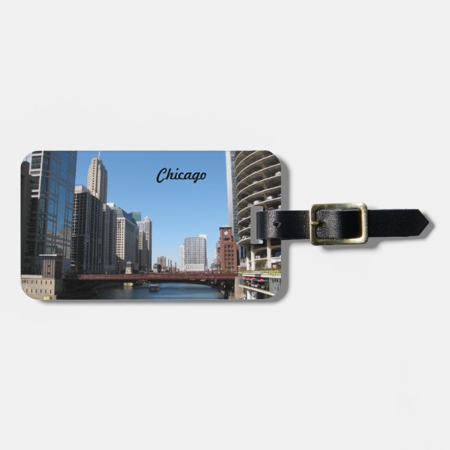 Chicago River Luggage Tag (Front Horizontal)