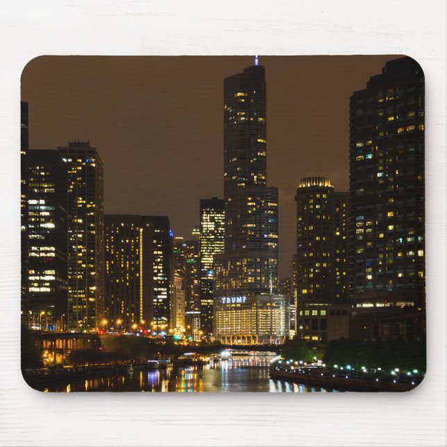 Chicago River Night Storm Mouse Mat (Front)