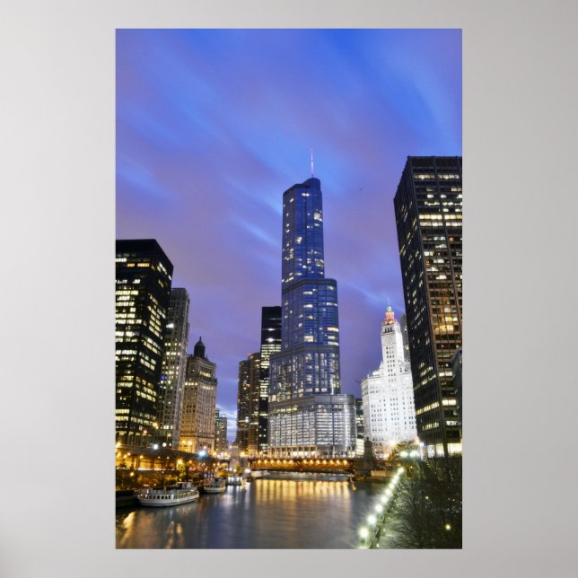 Chicago River Skyline Poster (Front)