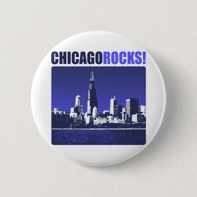 Chicago Rocks! 6 Cm Round Badge (Front)
