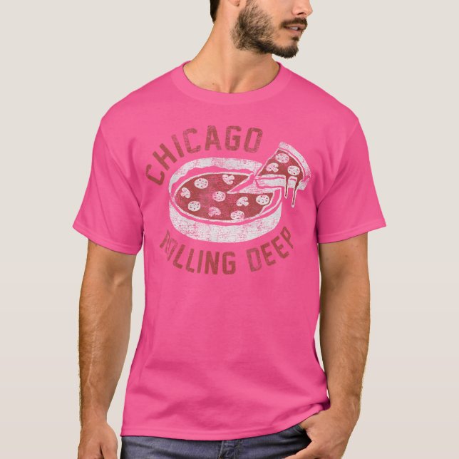 Chicago Rolling Deep Dish Pizza T-Shirt (Front)