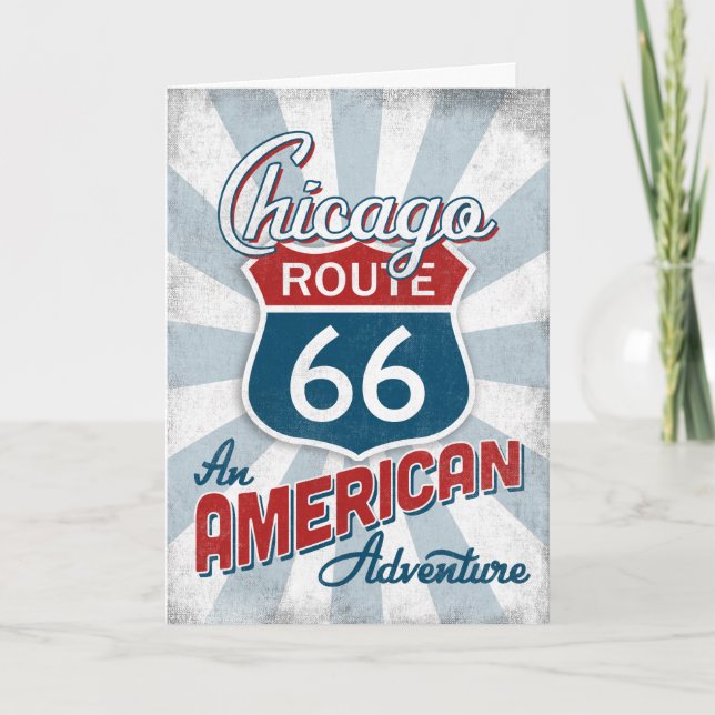 Chicago Route 66 Vintage America Illinois Card (Front)