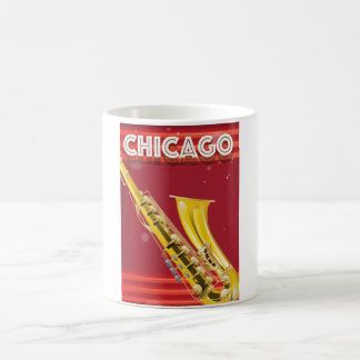 Chicago Saxophone travel poster print Coffee Mug