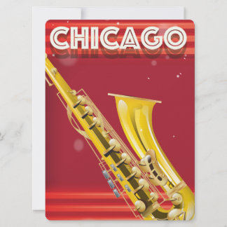 Chicago Saxophone travel poster print Invitation
