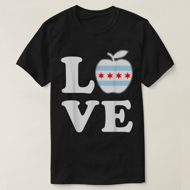 Chicago School Teachers Red For Ed Love Union Stri T-Shirt (Design Front)