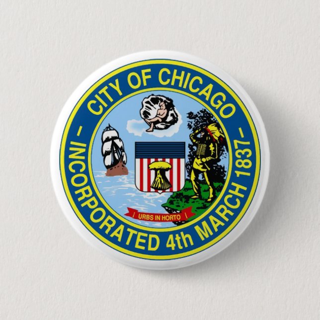 Chicago Seal 6 Cm Round Badge (Front)