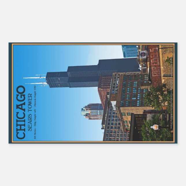Chicago - Sears Tower Rectangular Sticker (Front)