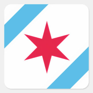 Chicago Six Pointed Star Square Sticker