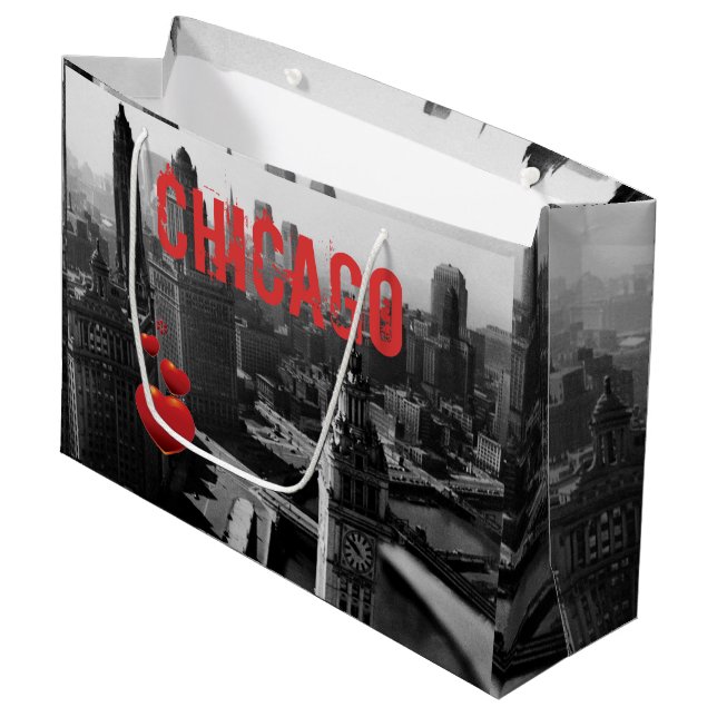 Chicago Skyline1930's from Above view Photograph Large Gift Bag (Front Angled)