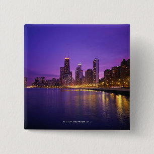 Chicago Skyline 15 Cm Square Badge