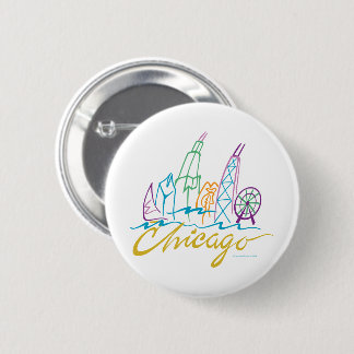 Chicago Skyline 6 Cm Round Badge