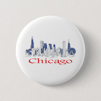 Chicago-Skyline 6 Cm Round Badge