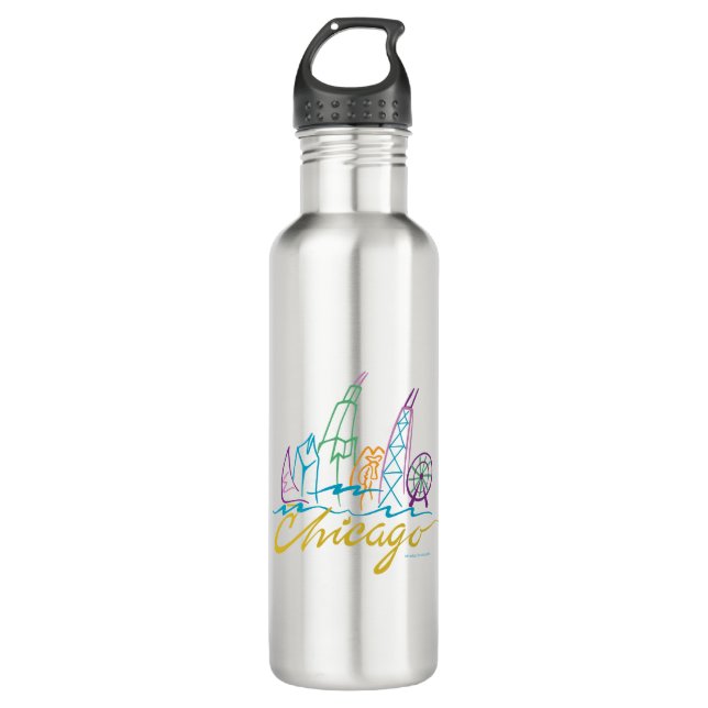 Chicago Skyline 710 Ml Water Bottle (Front)