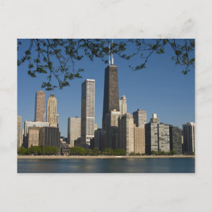 Chicago skyline and Lake Michigan, Lake Shore Postcard