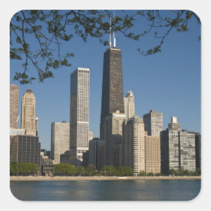 Chicago skyline and Lake Michigan, Lake Shore Square Sticker