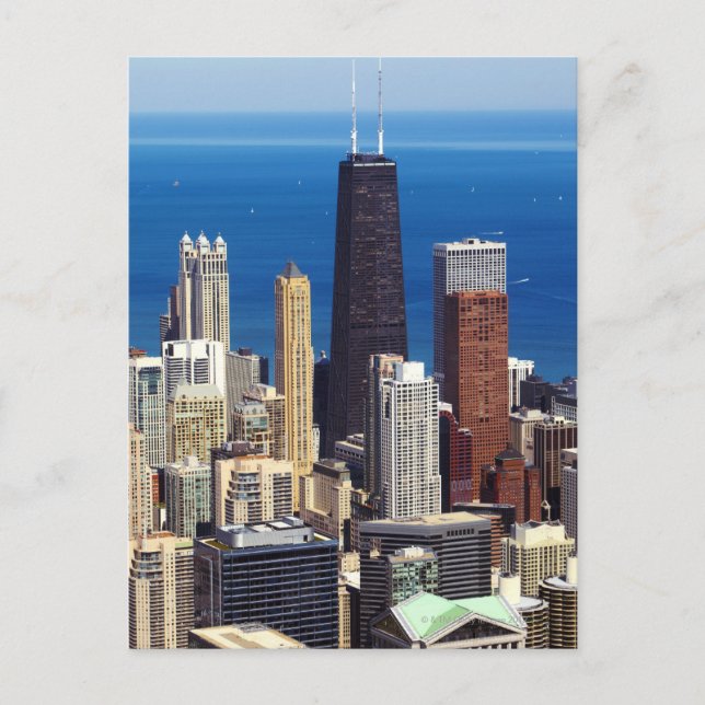 Chicago Skyline and landmarks Postcard (Front)