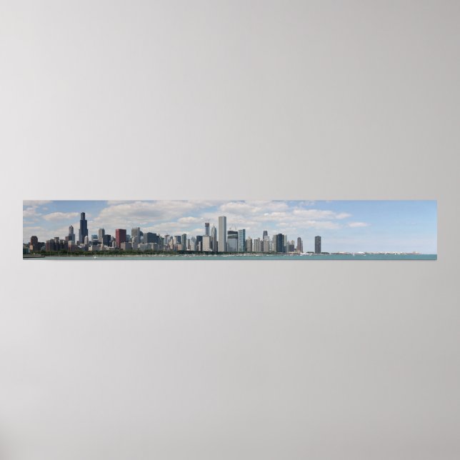 Chicago skyline as seen from adler planetarium poster (Front)