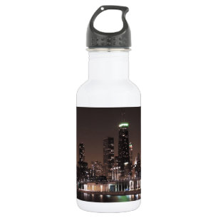 Chicago Skyline at Night 532 Ml Water Bottle