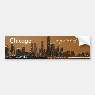 Chicago Skyline at night at John Hancock Centre Bumper Sticker