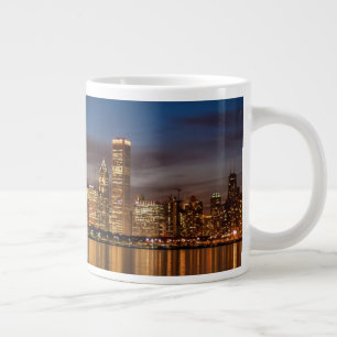 Chicago Skyline At Night Large Coffee Mug