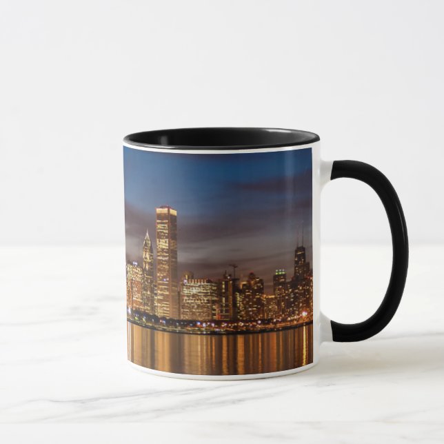 Chicago Skyline At Night Mug (Right)