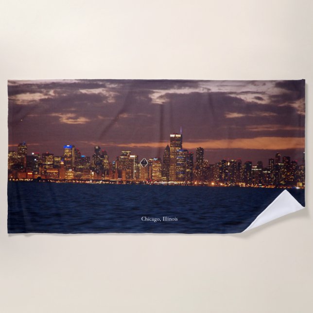 Chicago skyline beach towel (Front)