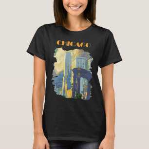Chicago Skyline Blue Travel T-Shirt