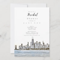 Chicago Skyline Bridal Shower Invitation
