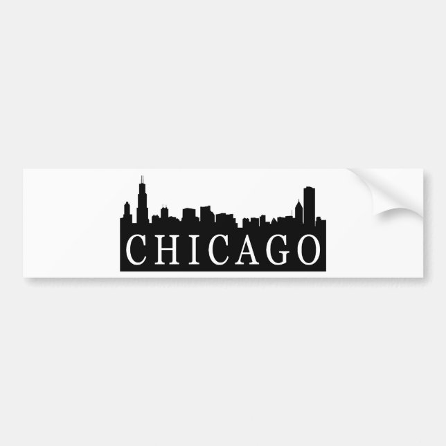 Chicago Skyline Bumper Sticker (Front)