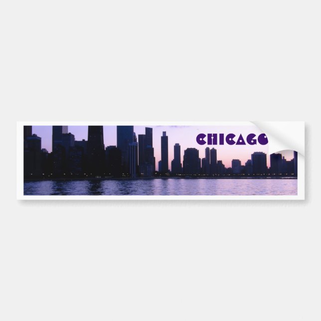 Chicago skyline bumper sticker (Front)