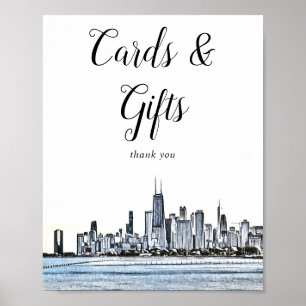 Chicago Skyline Cards & Gifts Sign
