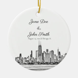 Chicago Skyline Ceramic Ornament