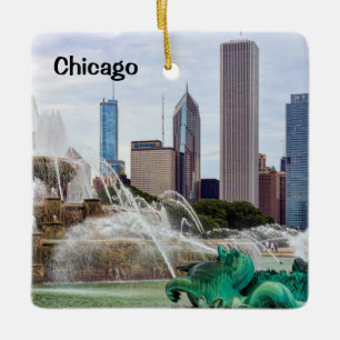 Chicago Skyline Ceramic Tree Decoration