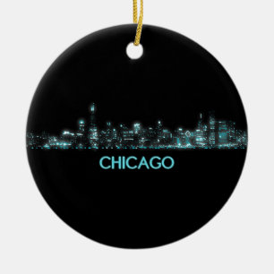 Chicago Skyline Ceramic Tree Decoration