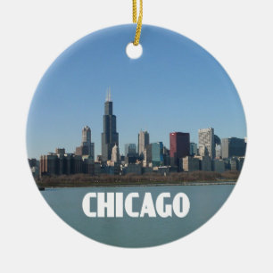 Chicago Skyline Ceramic Tree Decoration