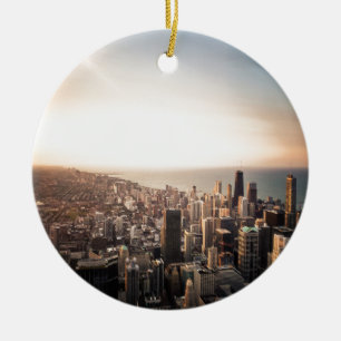 Chicago skyline ceramic tree decoration