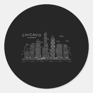 Chicago Skyline Chicago Illinois Classic Round Sticker