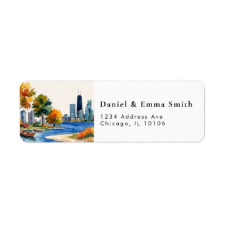 Chicago Skyline City Return Address Label