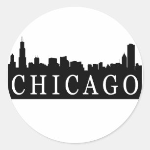 Chicago Skyline Classic Round Sticker