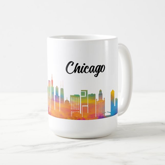 Chicago skyline coffee mug (Front Right)